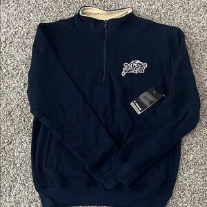 Colosseum Navy Zip-Up Sweater with Logo